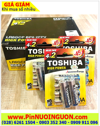 COMBO 01HỘP 72 viên Pin AA 1.5v Alkaline Toshiba LR6GCP BP6-2FPV _Giá chỉ 492.000/Hộp